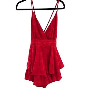 Selfie Leslie Sleeveless Mini V Neck Dress Criss Cross Back Bow 14 July 4 USA